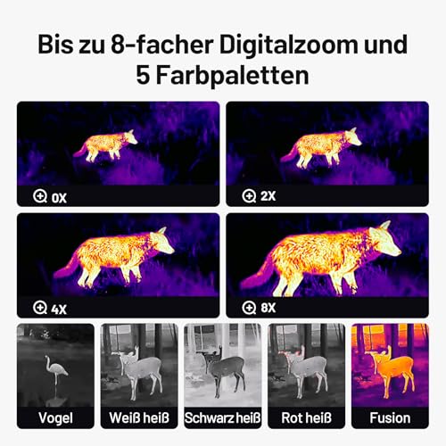 TOPDON TS004 Wärmebildkamera Jagd, 320x240 TISR IR-Auflösung 50Hz Wärmebild-Monokular, 13mm Objektiv, 11h Laufzeit, 410m Erfassungsreichweite, Wärmebild-Nachtsichtgerät mit 8X Zoom,32GB Speicher,WiFi