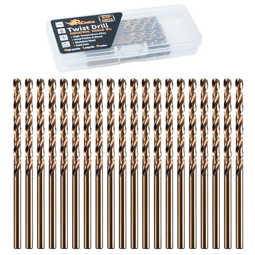 RCINDUS 20PCS 5/32 Cobalt Drill Bit HSS M35 Metal Drill Bits for Steel Stainless Steel Cast Iron Hard Plastic and Wood
