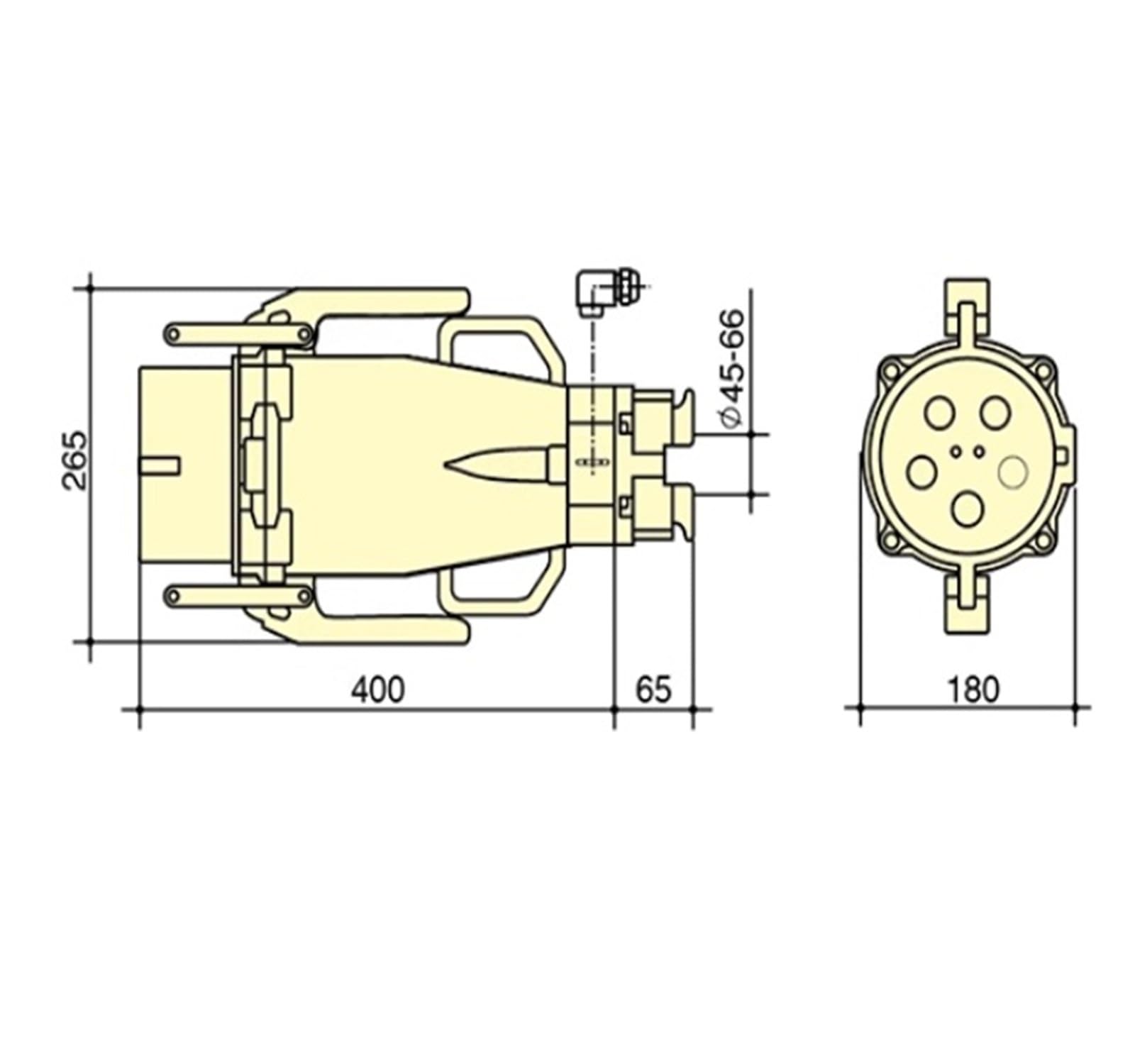 Enchufe Industrial Monofasico Enchufe industrial NP75001 250A 4P Original Nunca usado Genuino