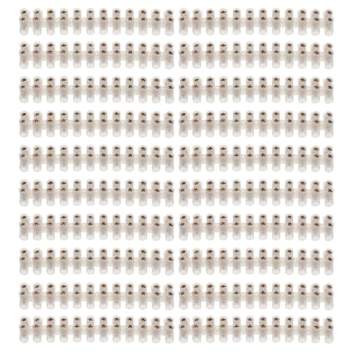Bornier à vis 12 positions 20A blanc en lot de 20 pièces pour raccordement électrique