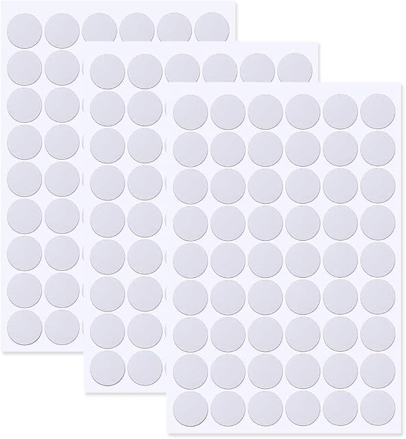 162 Pieces Screw Covers White, 54 in 1 Self-Adhesive Screw Hole Stickers, 21mm/0.83inch Furniture Screw Cover Caps Dust-Proof Sticker for Wood Cabinet Shelve (3 Sheet)