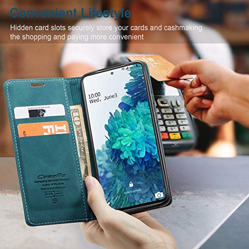 Samsung Galaxy S20 Fe 5G Case,Samsung S20 Fe Wallet Case With Card Holder Kickstand Magnetic,Leather Flip Case For Samsung Galaxy S20 Fe 5G 6.5 Inch (Blue) #TOP6