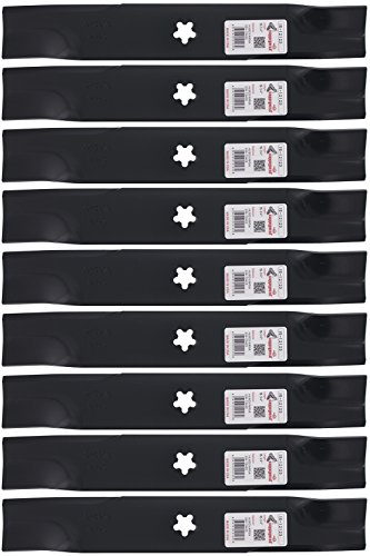 Rotary 12123 9 Mower Blades for Dixon Husqvarna Yazoo 16-1/4” Length 2-1/2” Width .2” Thickness 5 PT ST Center Hole Fits 48in. Deck