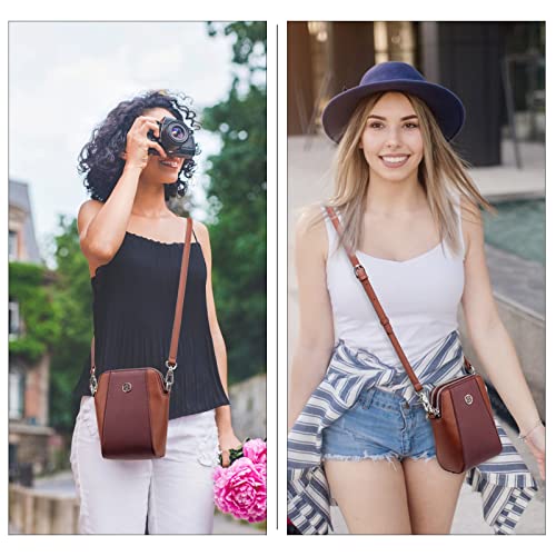 Image of Women's Leather Phone Crossbody Shoulder Bag with Wallet