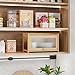 BAMBANG Bamboo Bread Box for Kitchen Countertop, Extra Large Farmhouse Bread Box with 4-Side Clear Panels, Wooden Bread Storage Container for Homemade Bread, Natural