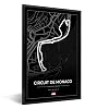MuchoWow Poster Pictures Wall Decoration Living Room 40 x 60 cm Monaco Formula 1 Circuit de Monaco Race Track Black