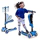 Hurtle 3-Rad-Roller für Kinder - 2-in-1-Kleinkinder-Roller, sitzend/stehend mit Klappsitz, höhenverstellbar, breite Brücke, Blinker, für 1-jährige Jungen/Mädchen HURFS56 (Blau)
