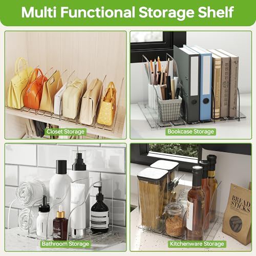 Adjustable Clear Purse Organizer for Closet – Durable Acrylic Shelf Dividers, Closet Separator for Bedroom or Bookshelf, Tool-Free Installation, Space-Saving Handbag Storage by suoen - Image 4