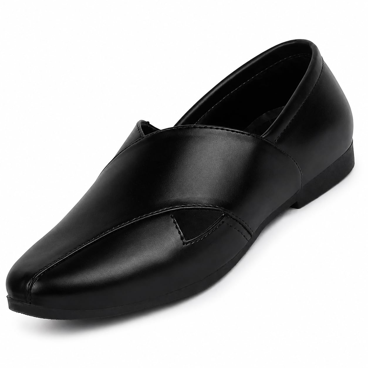 Men's Formal Slip On Shoes Synthetic Leather Pointed Square Toe Office Business Wedding Party Comfortable Lightweight Dress Shoes for Men-picture-31