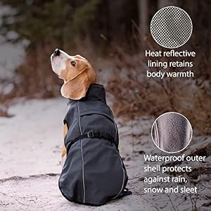 Dog Winter Coat - Waterproof Heat-Retaining Insulated Vest - Easy On/Off and Lightweight - for All Weather Conditions - Suits Very Small to Very Large Dog Breeds (3XL) Dog Winter Coat – Waterproof Heat-Retaining Insulated Vest – Easy On/Off and Lightweight – for All Weather Conditions – Suits Very Small to Very Large Dog Breeds (3XL)