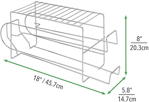 Miniatura 5 de mDesign Organizador de 2 niveles de alambre de metal con estante superior para despensa de cocina, encimera, gabinete, capacidad para 12 latas,