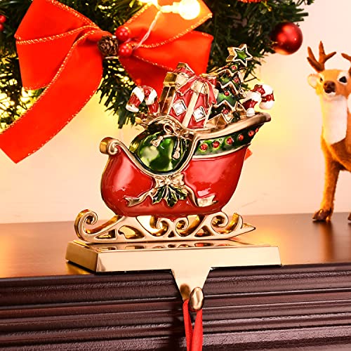 2-Pack-Reindeer-Christmas-Stocking-Holders-for-Mantel-Anti-Slip-Reindeer-and-Santa-Stand-Hanger-Sturdy-Metal-Christmas-Decorations-Antique-Gold-2 2 Pack Reindeer Christmas Stocking Holders for Mantel Anti Slip Reindeer and Santa Stand Hanger Sturdy Metal Christmas Decorations Antique Gold 2