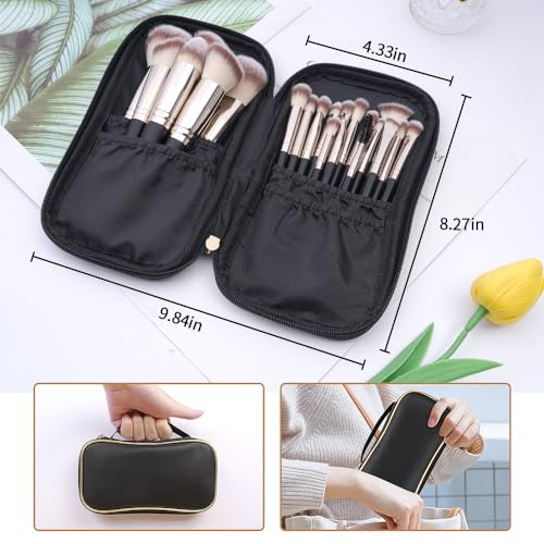 MAGEFY Makeup Brushes, 22 Pcs Professional Premium Synthetic Makeup Brush Set with Case, Foundation Eyeshadow Brush Travel Make up Brushes Set (Blackgold) by MAGEFY - Image 3