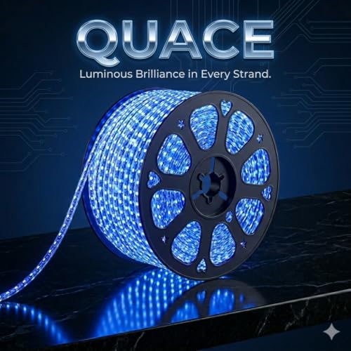 Image of Quace Blue LED Rope Light 14M | Flexible Outdoor & Indoor Decorative Lighting for Home Decor, Weddings, Festivals, Balcony, Garden & Events