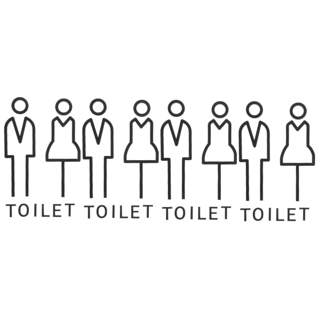 Housoutil Lot De 4 Paires De Plaques De Signalisation Pour Toilettes Installation Simple Et Rapide Pour Un Travail Artisanal Élégant