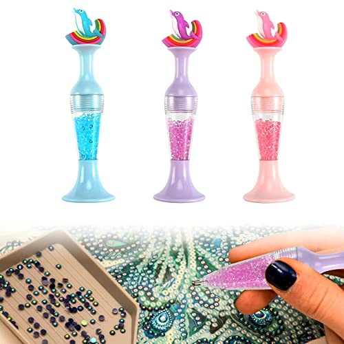 FASBET 5D Diamond Painting Pen Accessoires 3pcs DIY 5D Diamond Painting Tool Set Standable Diamant Peinture Cristal Stylo Diamond Painting Accessoires pour Peinture, Artisanat DIY Nail Art Cover