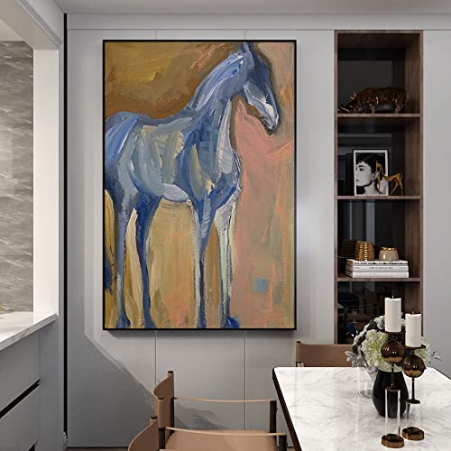 Peinture à l'huile de cheval pour grand salon et décoration murale verticale