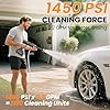 Flouritech Cordless Pressure Washer, 1450PSI Portable Power Washer with 6-in-1 Nozzle, 21V Handheld Pressure Washer with 2 Rechargeable Power Batteries, Garden Hose Power Washer for Cars, All-Purpose