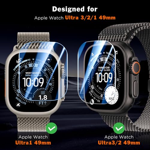 Image of LK 3 Pack for Apple Watch Ultra 3 Screen Protector 49mm [Zero-Fault] HD Top 9H Tempered Glass Apple Watch Ultra / Ultra 2 Screen Protector 49mm with Auto-alignment Installation Frame, Anti-Scratchch
