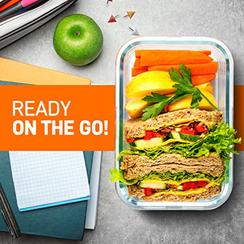 Nutrichefkitchen 10-Piece Glass Food Containers - Stackable Superior Glass Meal-Prep Storage Containers, Newly Innovated Leakproof Locking Lids W/Air Hole, Freezer-To-Oven-Safe (Red) (Ncclx5R9) #TOP3