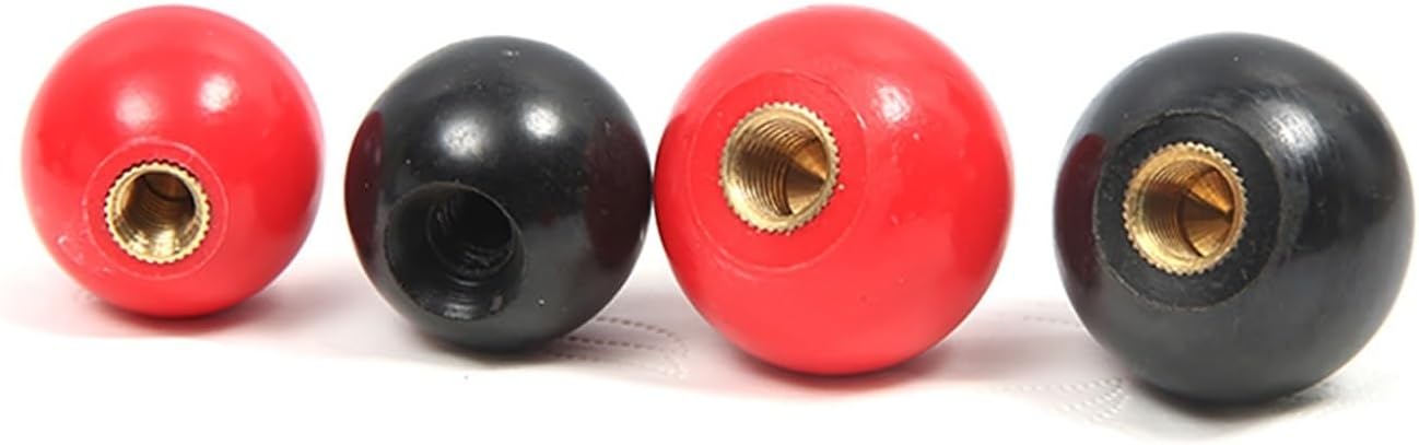 CHATROOM 2/4pcs Red Black Copper Core Ball Lever Knob Machine Tool Replacement Round Handle M4 M5 M6 M8 M10 M12 (Color : 10x35 Red, Size : 4pcs)
