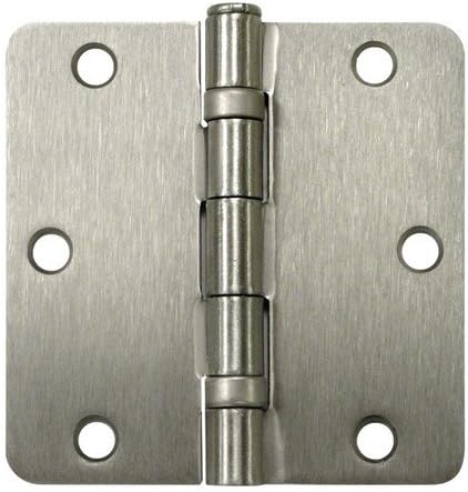 3.5 x 3.5 x 0.25 in. Radius Ball Bearing Hinge, Satin Nickel - Steel - Pack of 2