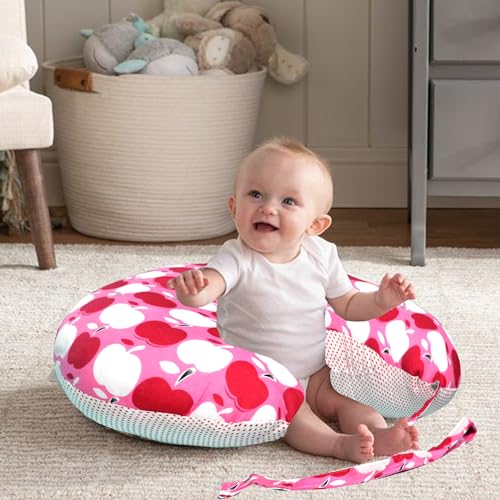 Image of VParents Multipurpose Baby Feeding Nursing Cum Maternity Pillow for New Born Cotton, Recommended for Maternity, Nursing, Medical Cheeky Cheeky (Pink) 110500