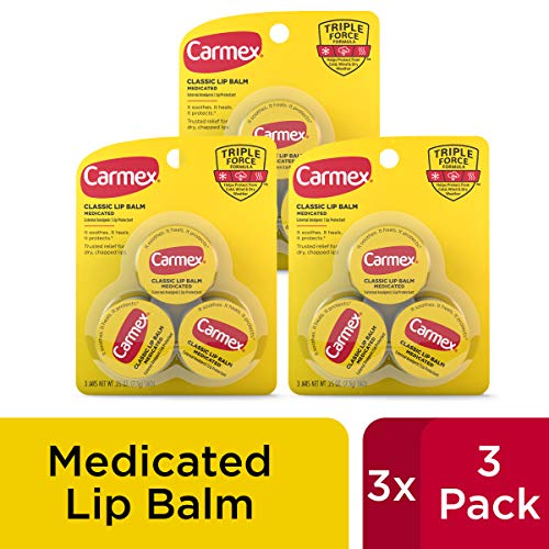Carmex Medicated Lip Balm Jars, Lip Moisturizer For Dry, Chapped Lips, 0.25 Oz - 3 Count (3 Pack) #TOP4