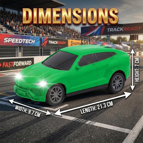 Image of Gooyo GY-448JM Rechargeable Remote Control Car Toy | Green Color, Power Source: Lithium Rechargeable Battery for Car (Included) & 2xAA Battery for Remote Controller (Not Included)