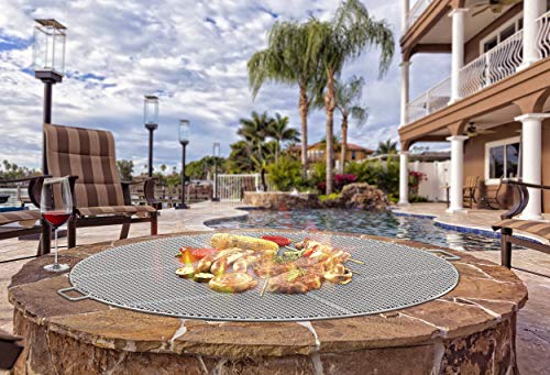 Stanbroil Fire Pit Cooking Grill Grate With 3 Support Bars - Outdoor Round Bbq Campfire Grill Grid - Camping Cookware - Stainless Steel, 30 Inch #TOP5