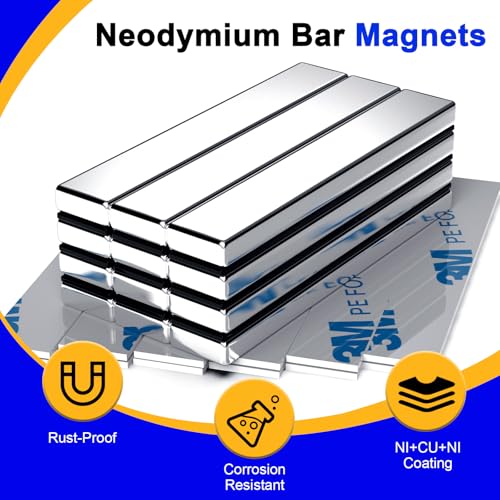 Image of Powerful Neodymium Bar Magnets, 12 Pack N52 Heavy Duty Magnet, 60x10x5mm