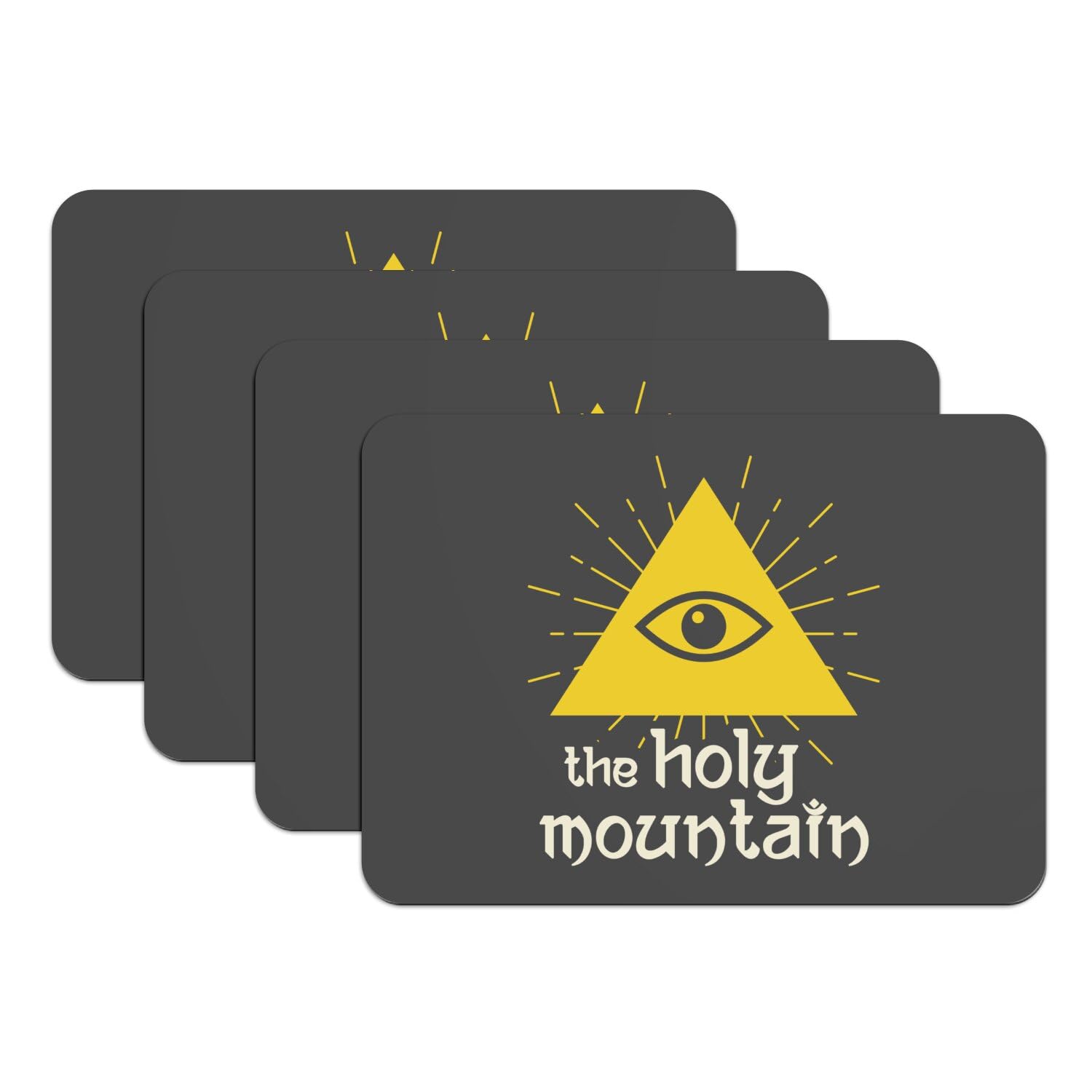 Sets de table Holy Mountain en caoutchouc noir antidérapant grand format