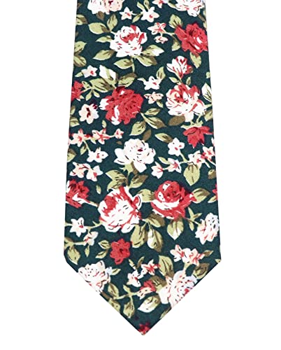 Image of Elfeves Men's Skinny Solid Color Tie Causal Cotton Linen Narrow Slim cut Necktie