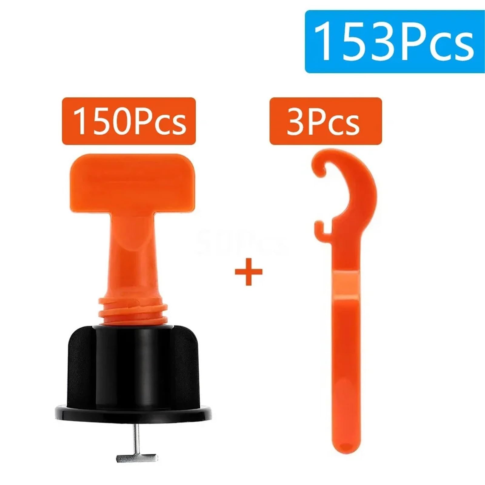 153-204 pezzi Sistema di livellamento delle piastrelle for la posa Cunei livello Distanziatori allineamento for livellatore localizzazione Pinza for pavimenti Parete Per Piastrelle(153Pcs black)