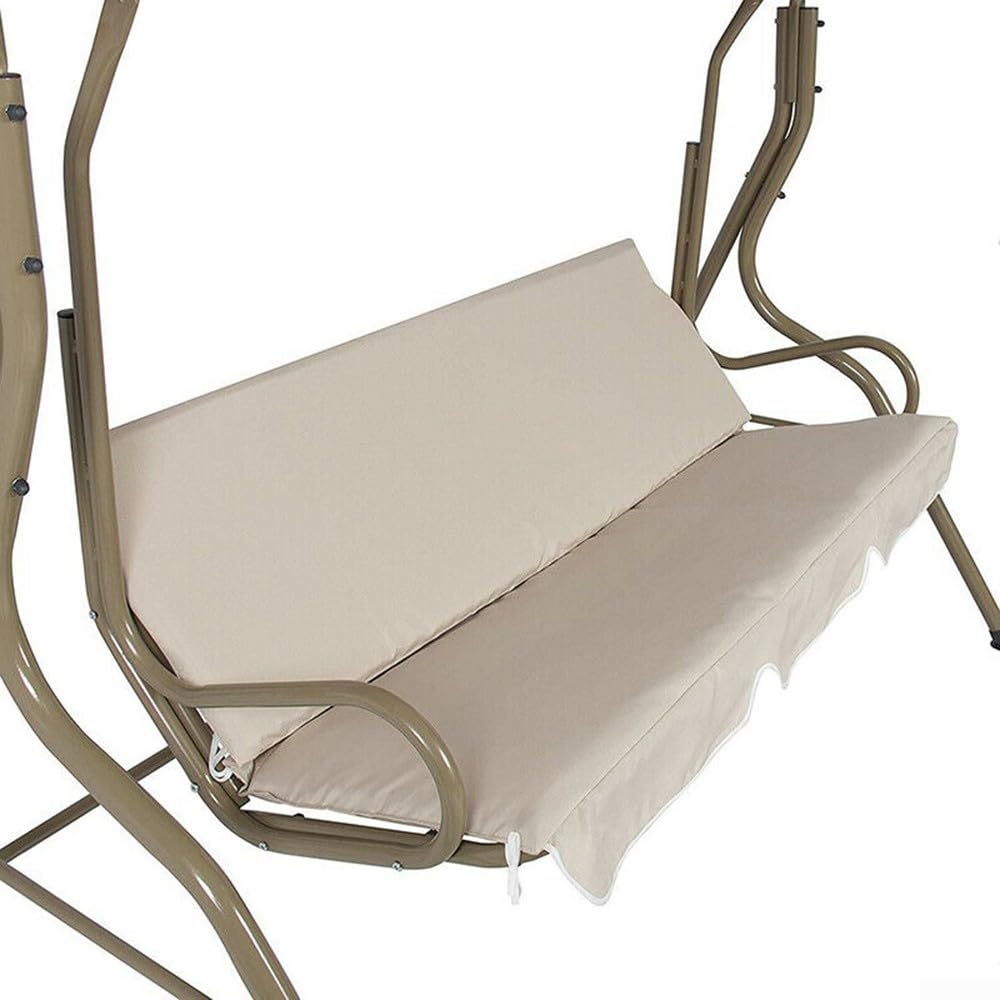 Copertura per Altalena da Giardino, 150 cm Copertura di Ricambio per Panca da Giardino, Impermeabile e Antistrappo Copertura per Sedia da Esterno, Adatto per Sedie a Dondolo da 2 e 3 Posti, Beige