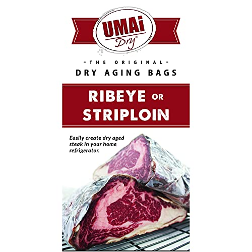 UMAi Dry Breathable Membrane Bags for Dry Aging Steak | Ribeye Striploin Sized | Dry Age Bags for Meat | Easy At Home Dry Aging in Your Refrigerator | Includes 3 Bags