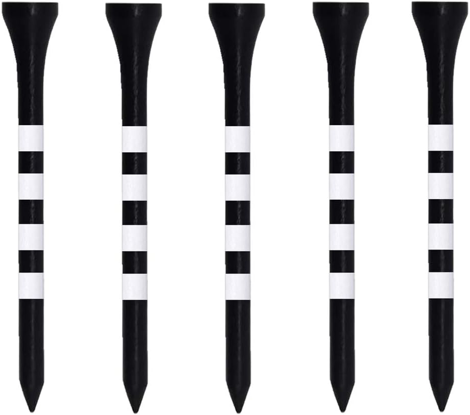 Zivisk Wooden Golf Tees 100 Count - Multiple Sizes 3-1/4" to 1-1/2", Colors for Durability, Accuracy & Distance