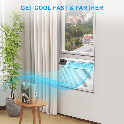 Image of 10000 BTU Smart Window Air Conditioner for Rooms up to 450 Sq. Ft., Quiet WiFi AC Unit, 3-in-1 Cooling, Dehumidifier & Fan, Easy Install