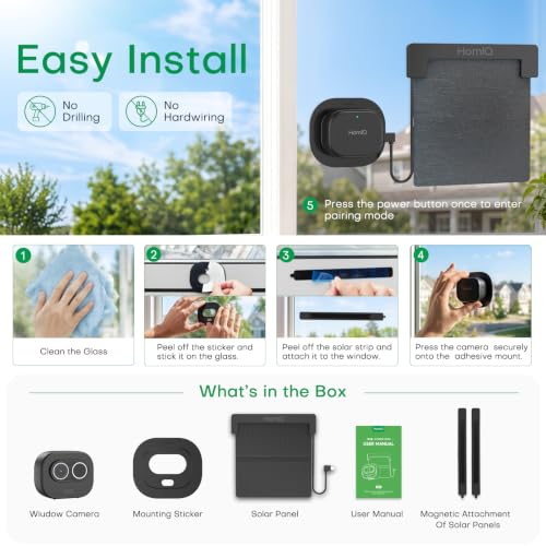 HomiQ 4G 5MP Solar Window Security Camera Wireless,Built-in SIM,Full-Color Night Vision, Human Detection, 126° Wide View, Two-Way Audio,APP Control for Home & RV - image 6