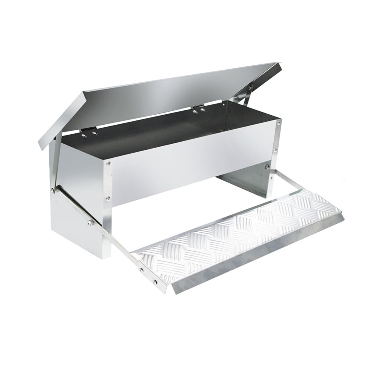 Mangiatoia Automatica per Polli, 5kg Grande Capacità Mangiatoia Automatica per Polli In Acciaio Inox con Coperchio Resistente Alle Intemperie Adatta per Galline e Galli Adulti