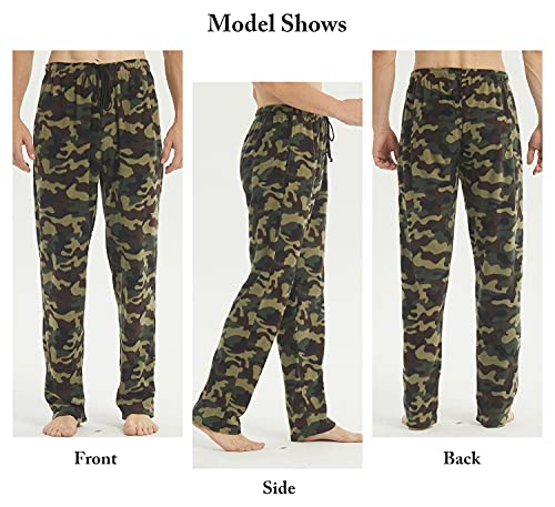 2-3 Pack Mens Pajama Pants Mens Fleece Plaid Lounge Pajama Bottoms Sleepwear Pjs with Pockets3