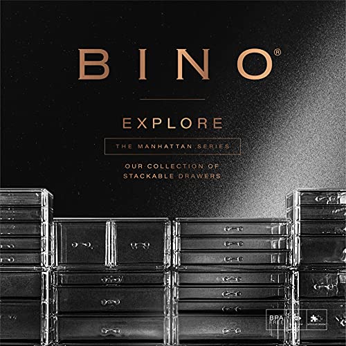 BINO THE MANHATTAN SERIES Organizador de acrílico transparente para cosméticos y maquillaje, 5 cajones, accesorios de joyería y tocador - imagen 6