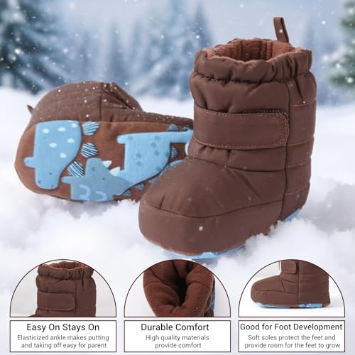 Baby Boys Girls Boots Infant Moccasins High Top Booties Toddler Non-Slip Soft Sole First Walker Crib Shoes 3-6,6-12,12-18 Months2