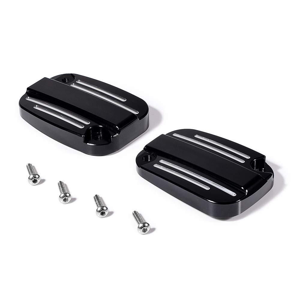 AstraDepot Set CNC Hydraulic Brake Clutch Master Cylinder Covers Compatible with Harley Touring 08-16 Road King Electra Street Glide 09-13 Trike
