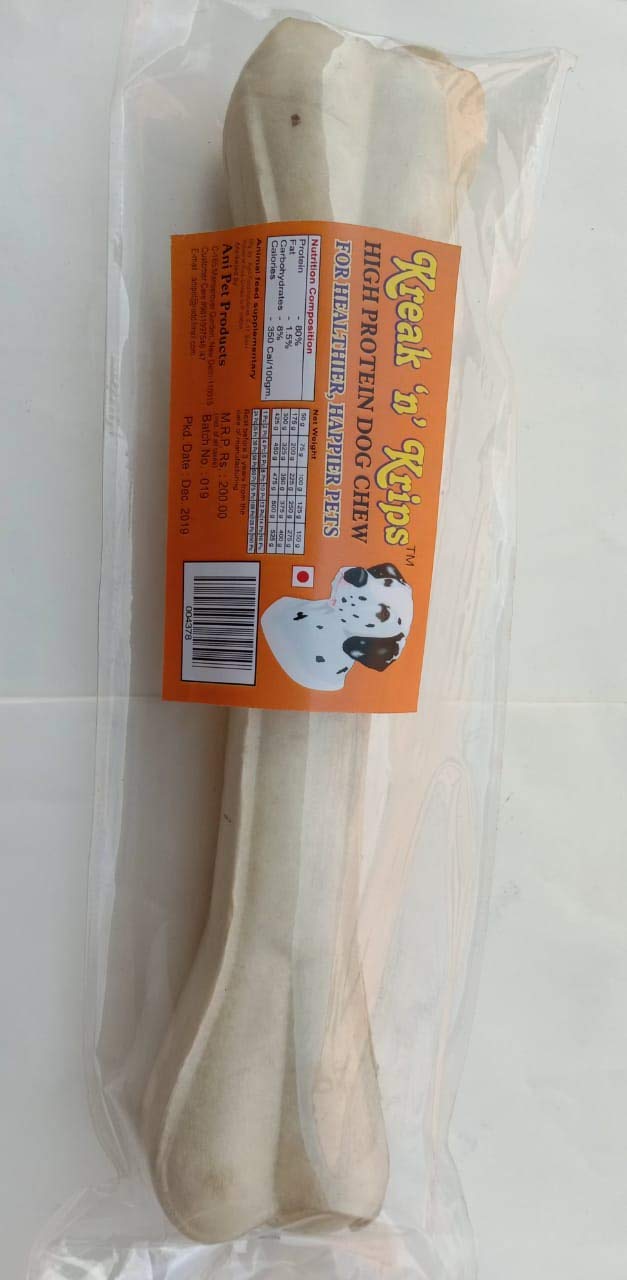 KREAK N KRIPS Pressed Dog Bone, (10-inch x 1 Piece),Adult