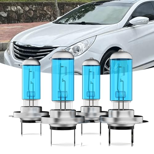 Image of Headlights Fit for 2011-2014 Hyundai Sonata Halogen Headlight Bulbs,H7 High Beam & H7 Low Beam Headlight Bulbs Kit,Plug And Play,Pack of 4 (Hyundai Sonata 2011-2014 Headlamps)