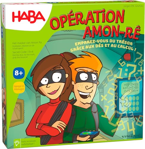HABA - Opération Amon Rê calcul - Jeu de société Enfant et Famille - Jeu éducatif et de calcul Mental - 2 à 4 Joueurs - 8 Ans et Plus - 5768