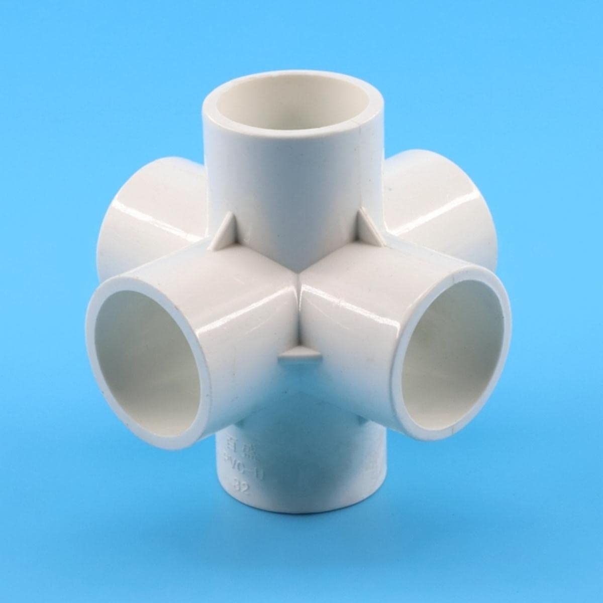 ID 20/25/32mm Raccordi per Tubi in PVC Bianco Raccordo a T a Gomito Dritto Adattatore per Giunto per Tubo dell'Acqua 3 4 5 6 Vie Connettore per Acqua da Giardino-6 Vie, Diametro Interno. 32 mm, 5 p