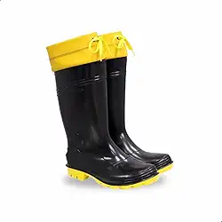 Bota Preta De Pvc Náutica Cano Longo Bota Para Limpeza