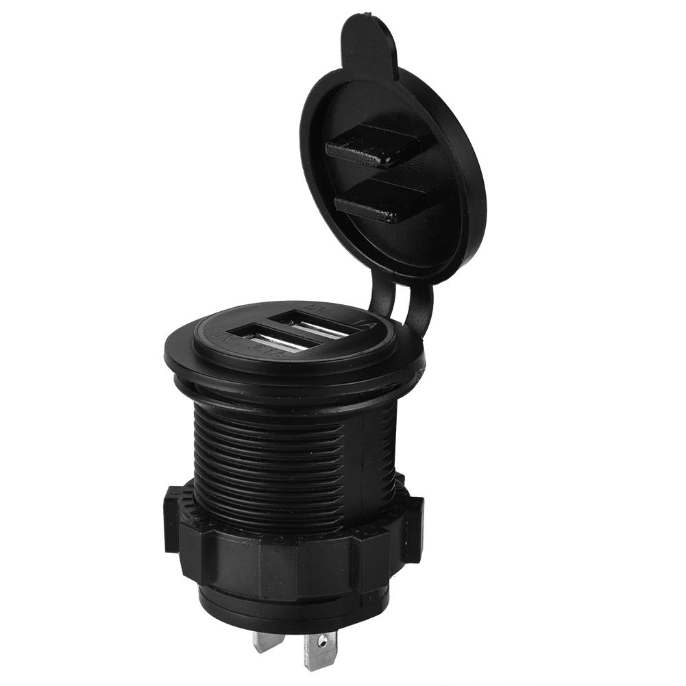 Waterproof Dual USB Charger Socket Power Outlet for Car Boat Mobile, 3.1A Fast USB Car Charger with LED Indicator